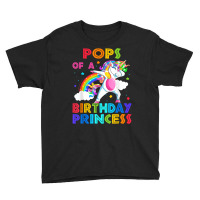 Pops Of The Birthday Princess Unicorn Rainbow Gifts T Shirt Youth Tee | Artistshot