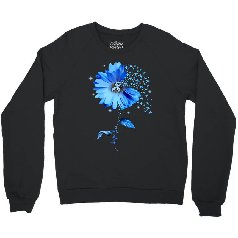 Diabetes Diabetic Hope For A Cure Blue Flower 138 Diabetes Awareness Crewneck Sweatshirt by JESSICAMARTINA | Artistshot