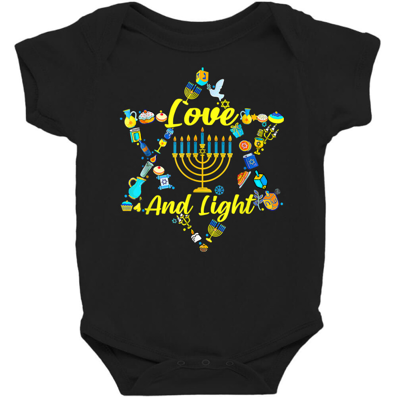 Love And Light Hanukkah Shirt Jew Menorah Jewish Chanukah T Shirt Baby Bodysuit | Artistshot