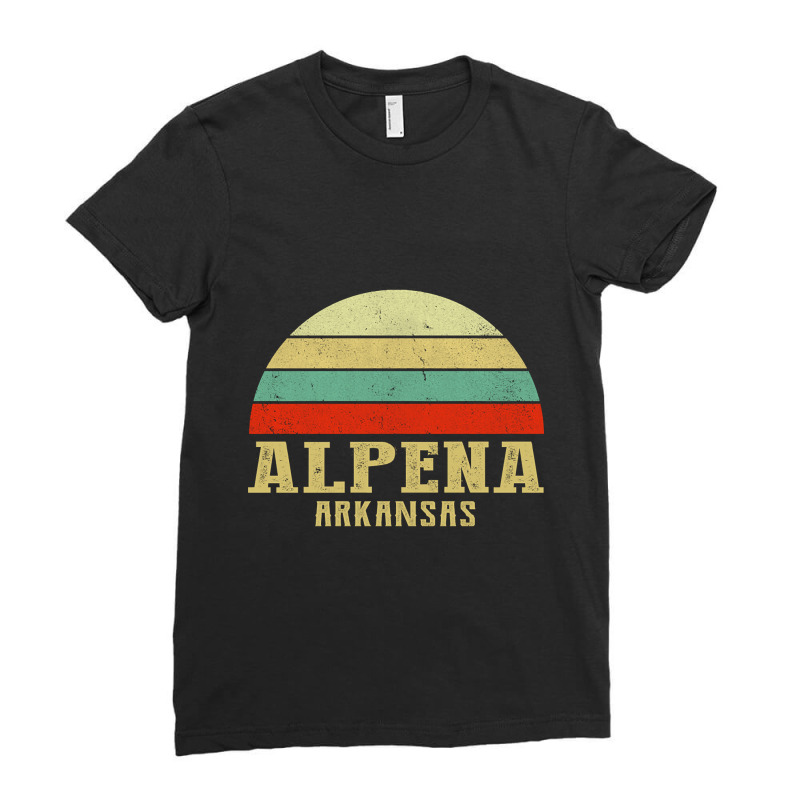 Alpena Arkansas Vintage Retro Sunset Ladies Fitted T-Shirt by ternacanuda | Artistshot