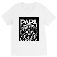 Viking Papa Odin Ragnar Fatherx27s Day  Trending 70s V-neck Tee | Artistshot