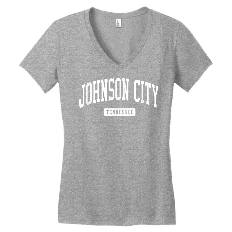 Johnson City Tennessee Tn Vintage Athletic Sports Design T Shirt Women's V-Neck T-Shirt by l71e1leis | Artistshot