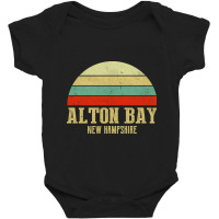 Alton-bay New Hampshire Vintage Retro Sunset Baby Bodysuit | Artistshot