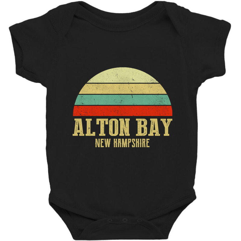 Alton-bay New Hampshire Vintage Retro Sunset Baby Bodysuit | Artistshot