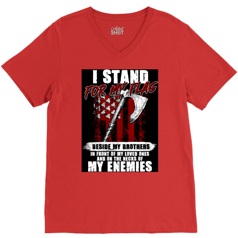 Viking Warrior American Flag Independence Of The United States  Aesthe V-neck Tee | Artistshot