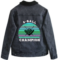 8-ball Pool Champion - Billiards Sunset Unisex Sherpa-lined Denim Jacket | Artistshot