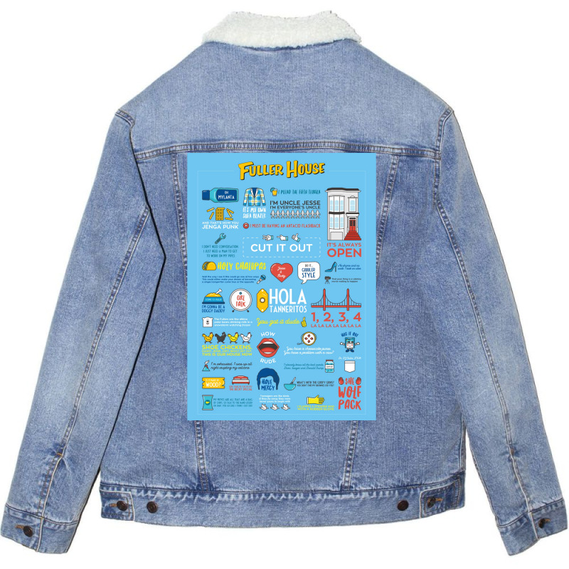 Fuller House Quotes Poster Funny Unisex Sherpa-lined Denim Jacket | Artistshot