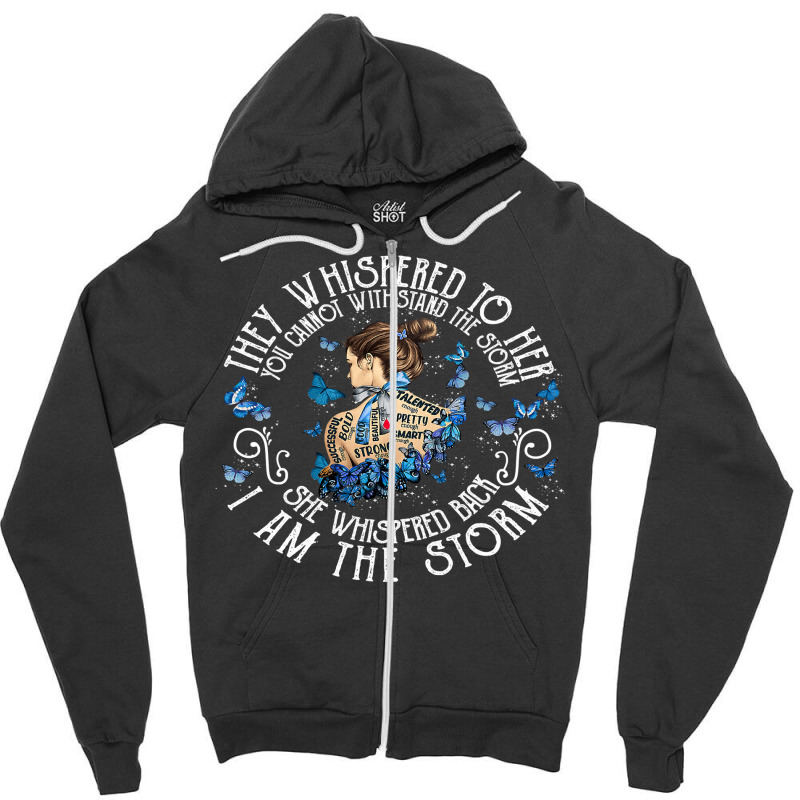 Diabetes Diabetic Im The Storm Strong Women Diabetes Warrior Blue Butt Zipper Hoodie | Artistshot