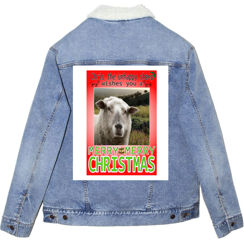 Father Ted Christmas Sheep Poster Yellow (1) Unisex Sherpa-Lined Denim Jacket by peatcrascow | Artistshot