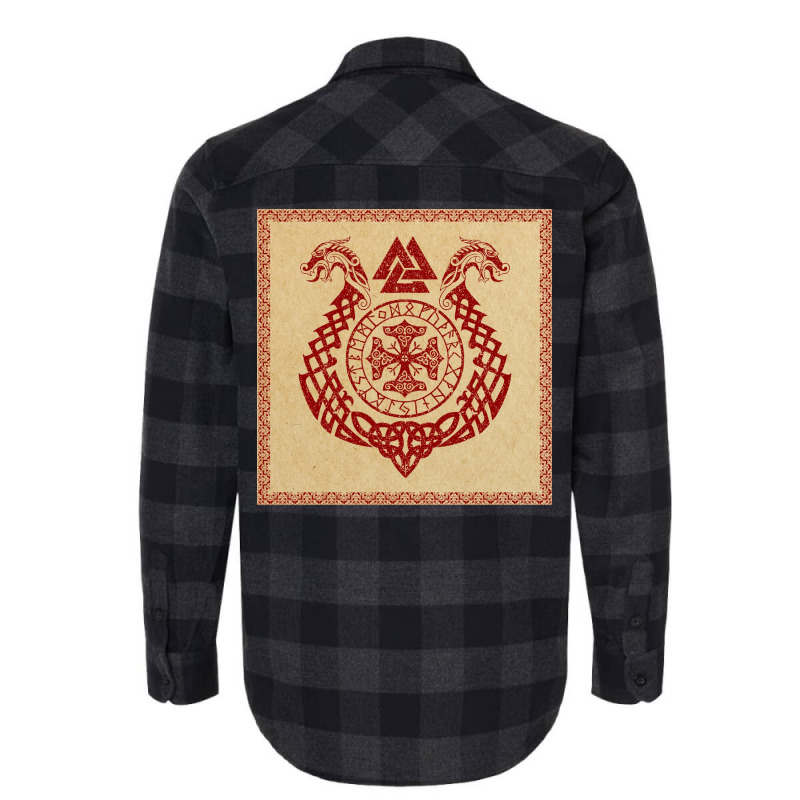 Vikingsnorse Runes Dragon Boat Vikings  Boy Gift Flannel Shirt | Artistshot