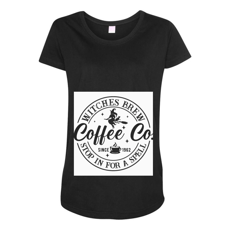 Funny Witch Hat Witches Brew Coffee Halloween Maternity Scoop Neck T ...