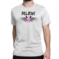 Believe Breast Cancer Angel Wing For Light Classic T-shirt | Artistshot