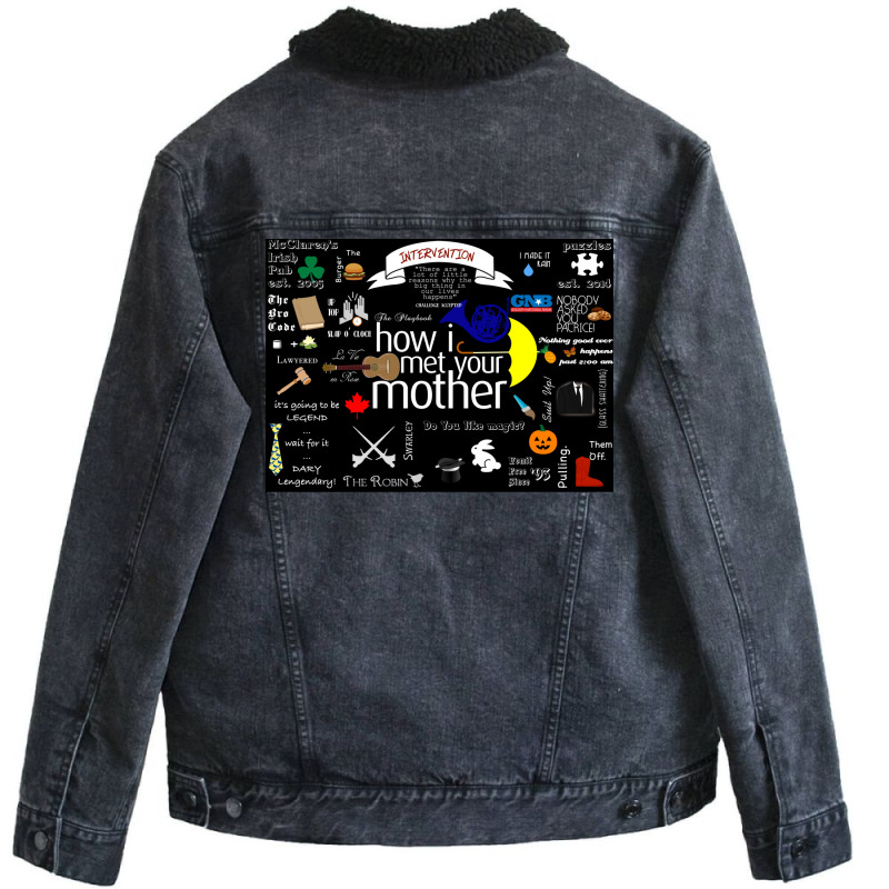 Himym Poster Aesthetic Unisex Sherpa-lined Denim Jacket | Artistshot