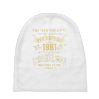 Men 42th Birthday Man In Mythology Legend Of February 1981 T Shirt Baby Beanies | Artistshot