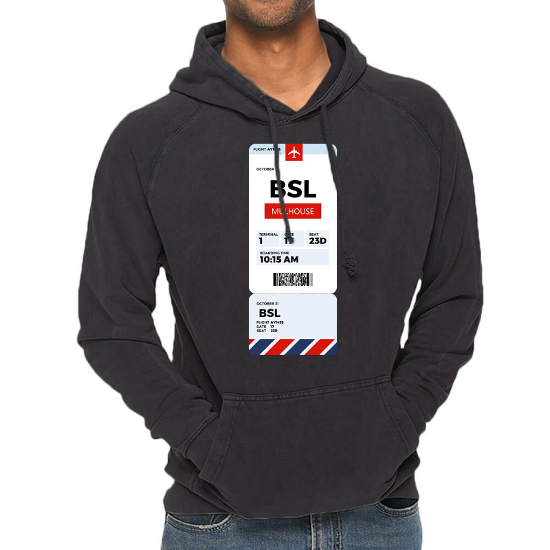 Mulhouse Boarding Pass Vintage Hoodie | Artistshot