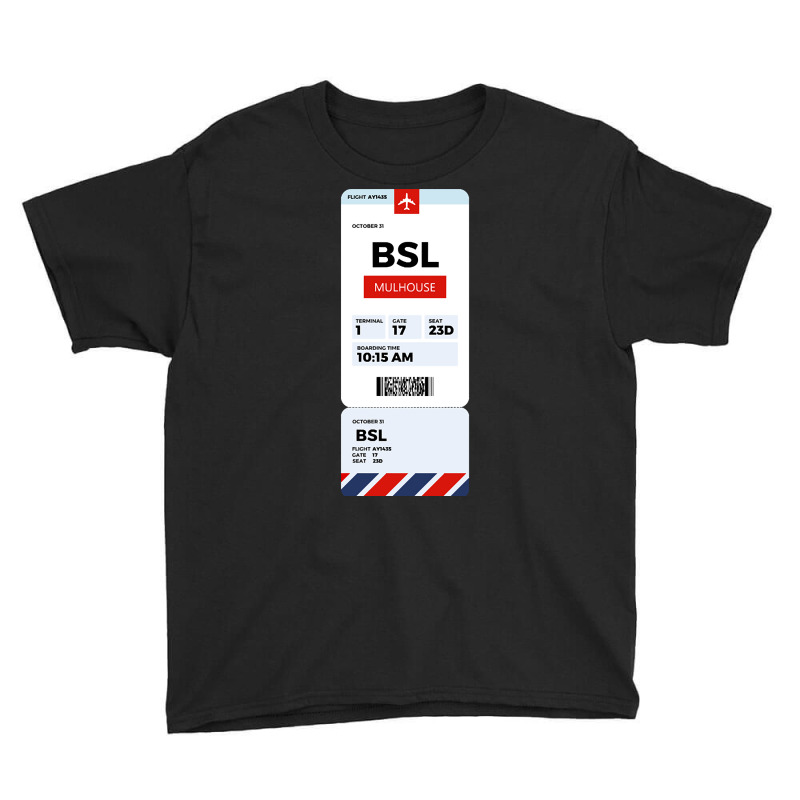 Mulhouse Boarding Pass Youth Tee | Artistshot