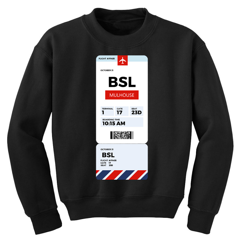 Mulhouse Boarding Pass Youth Sweatshirt | Artistshot