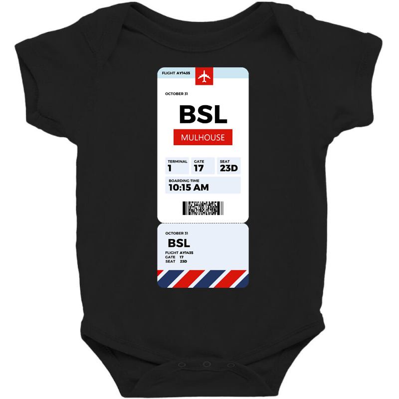 Mulhouse Boarding Pass Baby Bodysuit | Artistshot