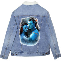 Avatar 2   The Way Of Water Avatar Neytiri Jake Sully Unisex Sherpa-lined Denim Jacket | Artistshot