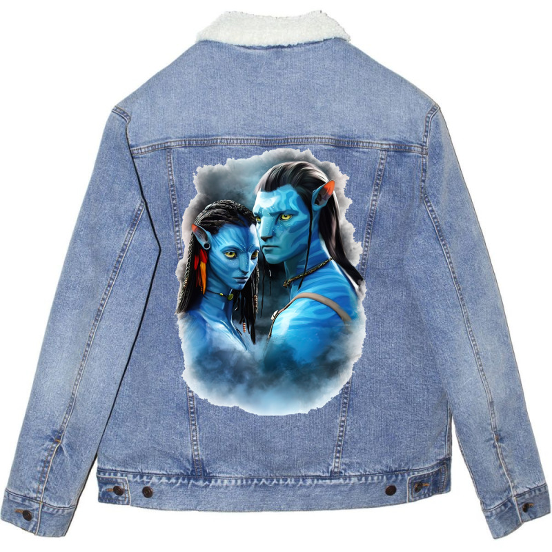 Avatar 2   The Way Of Water Avatar Neytiri Jake Sully Unisex Sherpa-Lined Denim Jacket by Dinh Quan | Artistshot