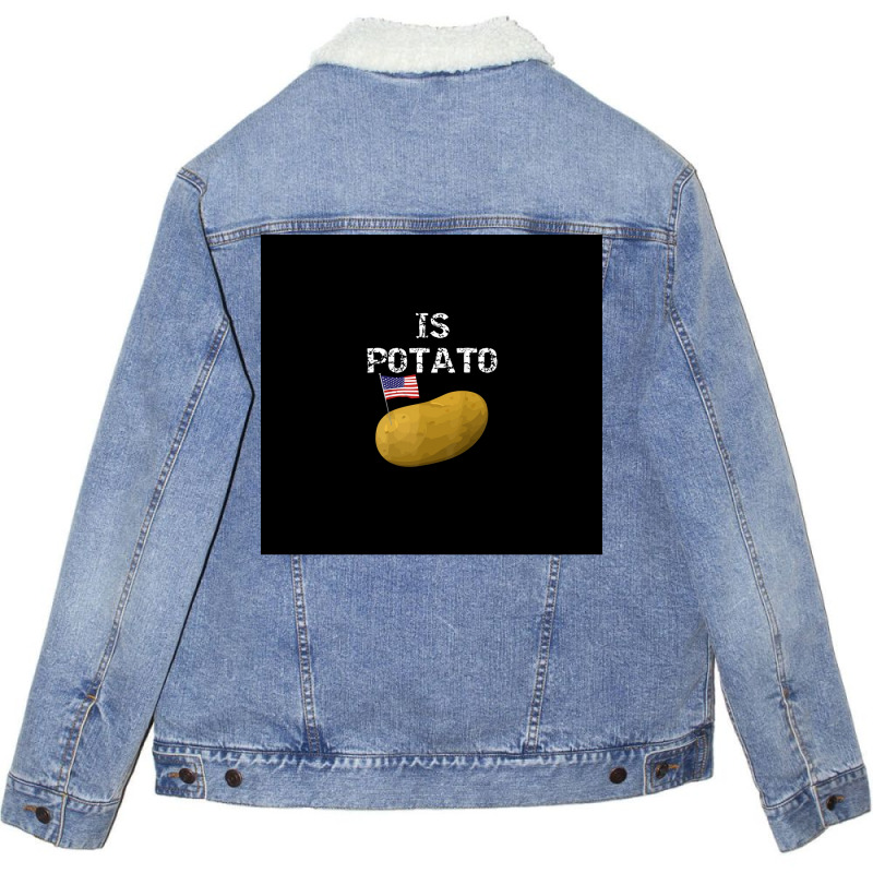 Is Potato As Seen On Late Night Television Poster Unisex Sherpa-lined Denim Jacket | Artistshot