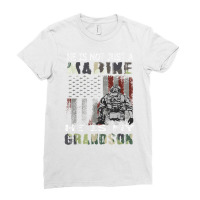 Proud Of My Grandson Is A Marine Shirt Proud Grandma Grandpa T Shirt Ladies Fitted T-shirt | Artistshot