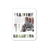 Proud Of My Grandson Is A Marine Shirt Proud Grandma Grandpa T Shirt Sticker | Artistshot