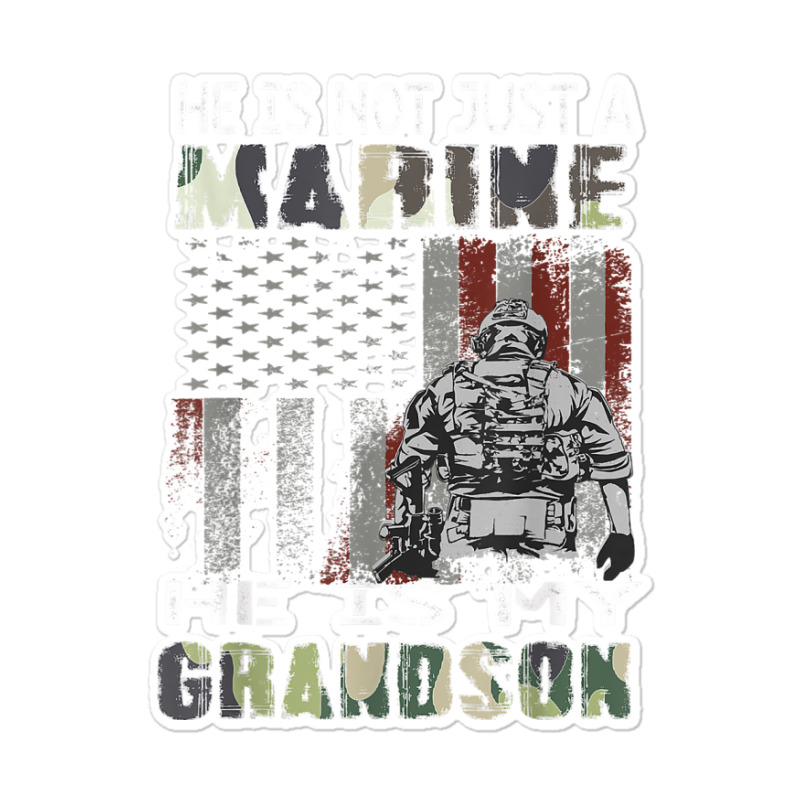 Proud Of My Grandson Is A Marine Shirt Proud Grandma Grandpa T Shirt Sticker | Artistshot