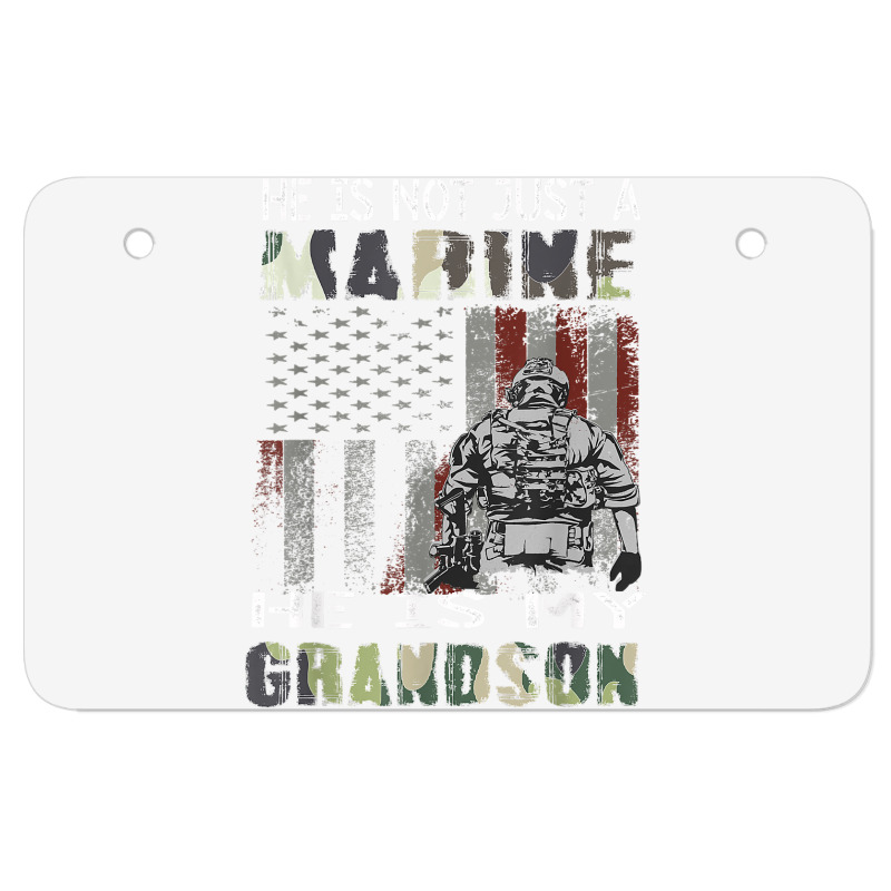 Proud Of My Grandson Is A Marine Shirt Proud Grandma Grandpa T Shirt Atv License Plate | Artistshot