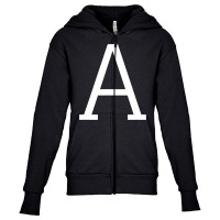 Letter A Initial Name Monogram Capital Letter Youth Zipper Hoodie | Artistshot