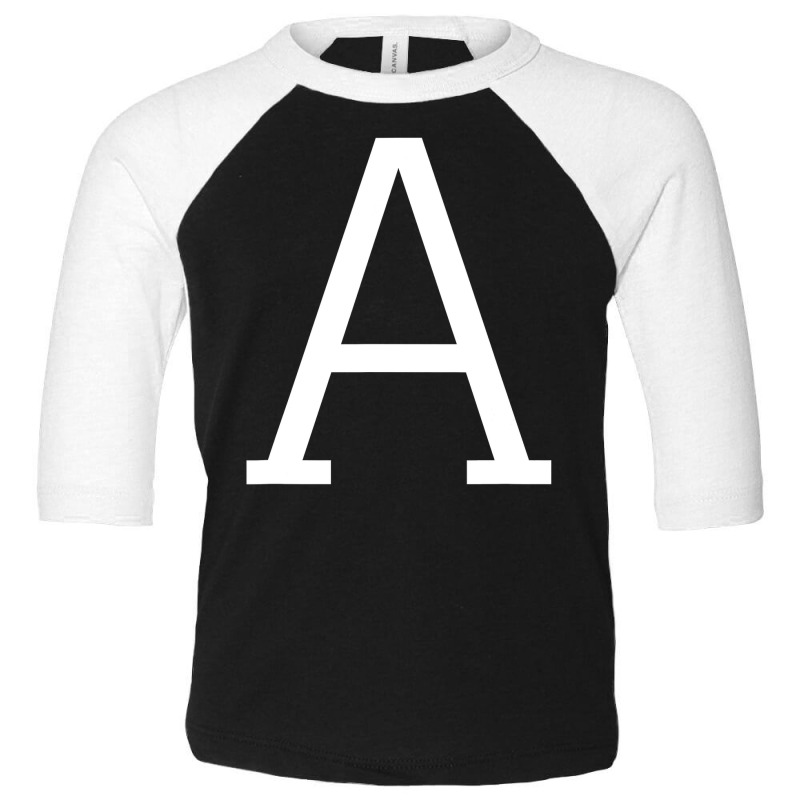 Letter A Initial Name Monogram Capital Letter Toddler 3/4 Sleeve Tee by casaniuy89 | Artistshot