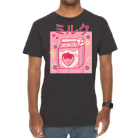 Retro 90's Japanese Kawaii Strawberry Milk Milkshake Carton T Shirt Vintage T-shirt | Artistshot