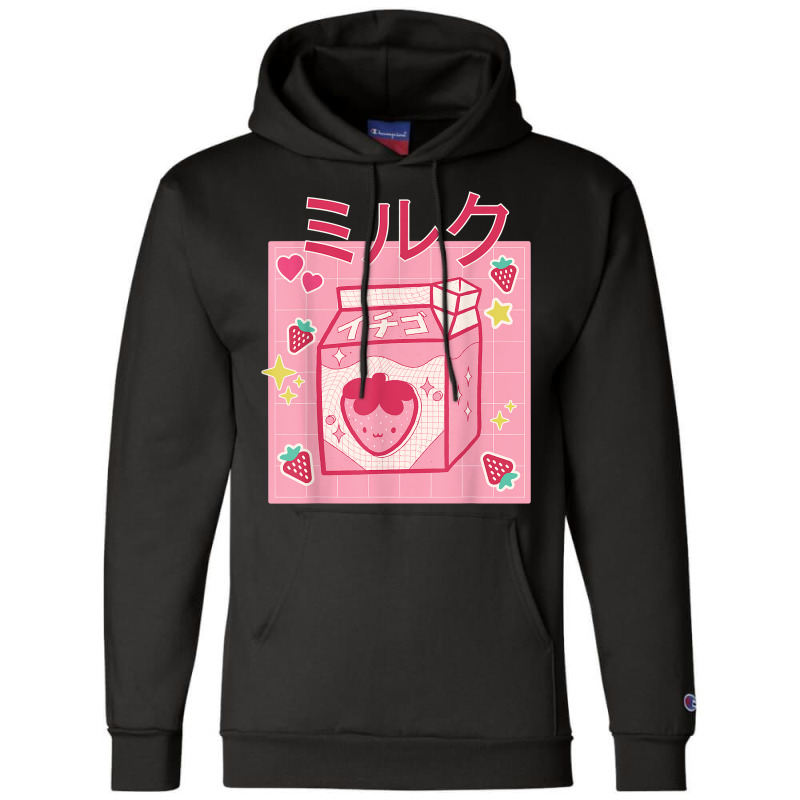 Retro 90's Japanese Kawaii Strawberry Milk Milkshake Carton T Shirt Champion Hoodie by kogmor58594 | Artistshot