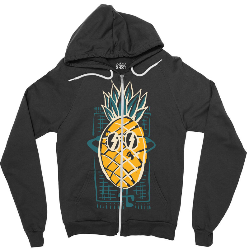 Pineapple Sunbathe Zipper Hoodie by Quilimo | Artistshot