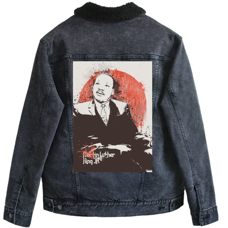 Martin Luther King Jr Painting Art Unisex Sherpa-lined Denim Jacket | Artistshot