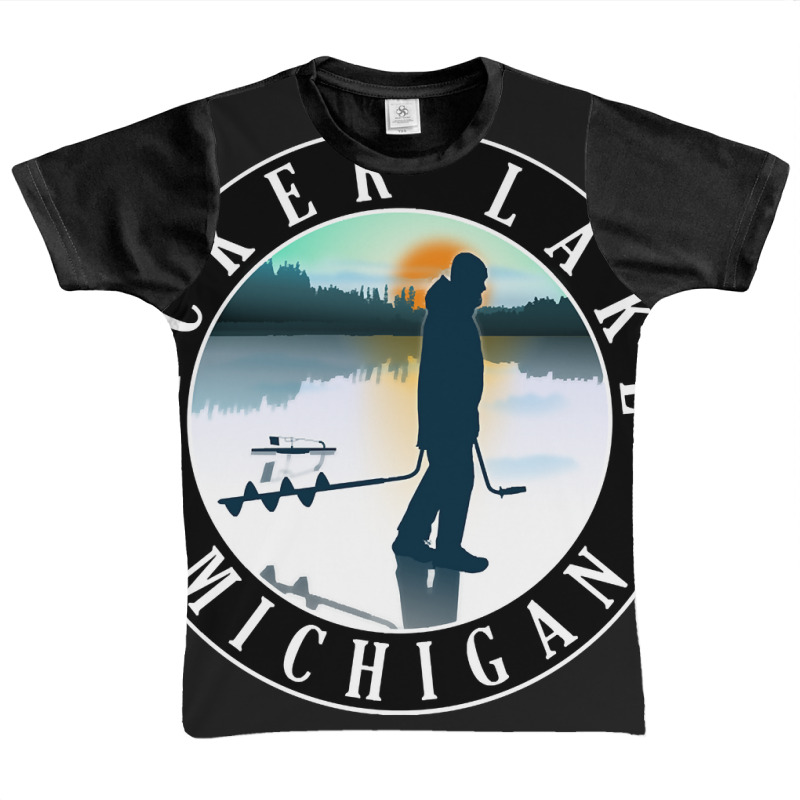 Acker Lake Ice Fishing Michigan Sunset Graphic Youth T-shirt | Artistshot