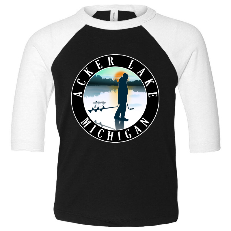 Acker Lake Ice Fishing Michigan Sunset Toddler 3/4 Sleeve Tee | Artistshot