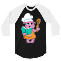 Alien As Cook With Cookbook 3/4 Sleeve Shirt | Artistshot