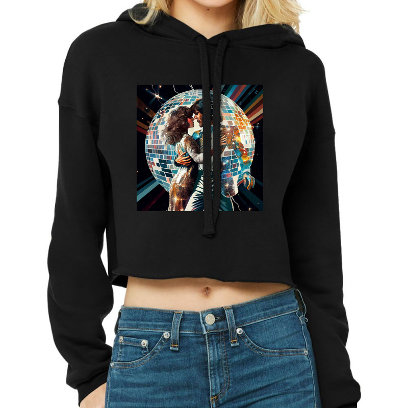 70's Disco Couple Dancing Cropped Hoodie by sausagefencing57 | Artistshot