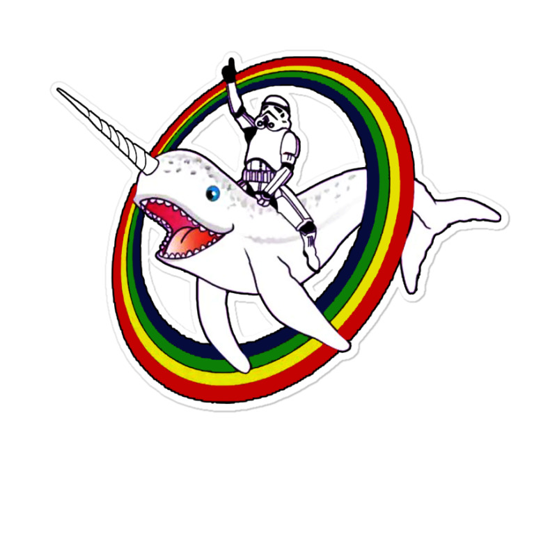 Narwhal Rainbow Funny Circus Sticker | Artistshot