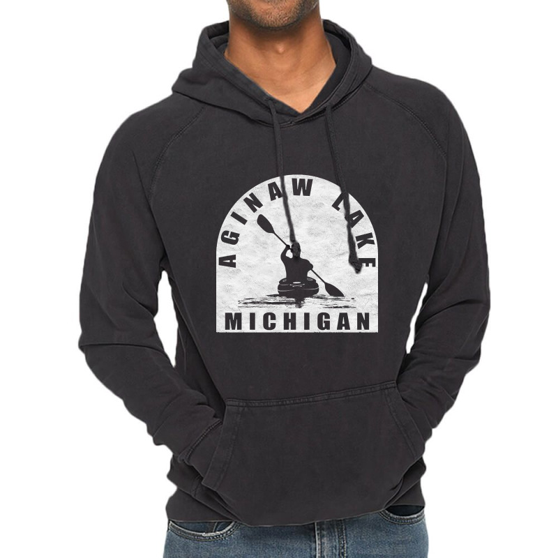 Aginaw Lake Kayaking Michigan Vintage Hoodie | Artistshot