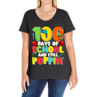 Kids100 Days Of School And Still Poppin Ladies Curvy T-shirt | Artistshot