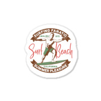 Surfing Fanatic Beach Sticker | Artistshot