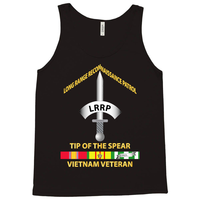 Badge - Lrrp - Tip Of The Spear - Vietnam Vet W Svc Tank Top by cryingdappled109 | Artistshot