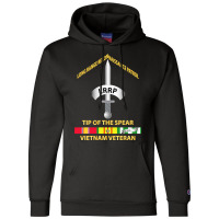 Badge - Lrrp - Tip Of The Spear - Vietnam Vet W Svc Champion Hoodie | Artistshot