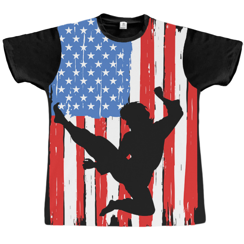 American Flag Kung Fu Graphic Graphic T-shirt by dealgummy642 | Artistshot