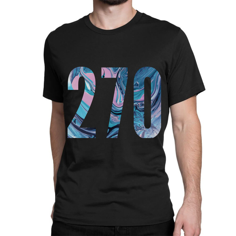 270 Area Code Zip Code Location Teal Blue Purple Classic T-shirt by sausagefencing57 | Artistshot