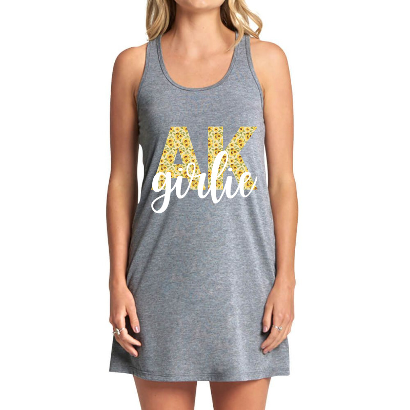 Alaska Ak Girlie Cute Sunflower Home State Abbreviation Hometown Tank Dress by stumbledfeatures425 | Artistshot