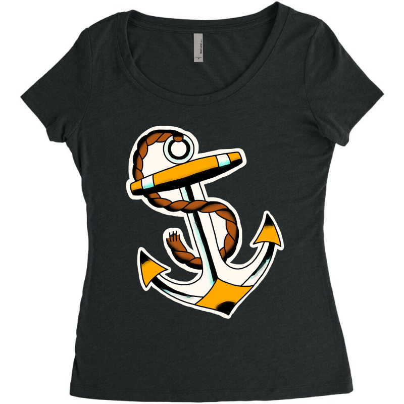 Anchor Traditional Tattoo Women's Triblend Scoop T-shirt by dealgummy642 | Artistshot