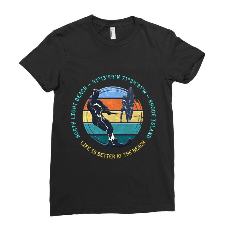 North Light Beach, Block Island, Rhode Island Ladies Fitted T-Shirt by saddestrent378 | Artistshot